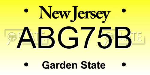 ABG75B New Jersey License Plate