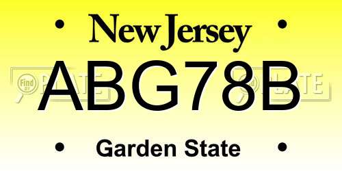 ABG78B New Jersey License Plate