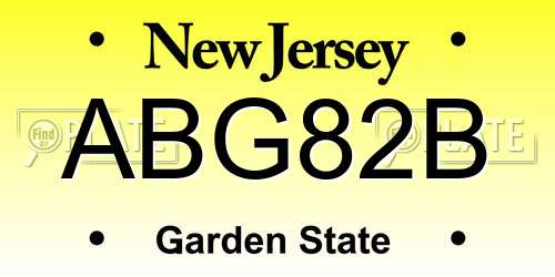 ABG82B New Jersey License Plate