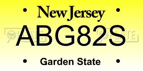 ABG82S New Jersey License Plate