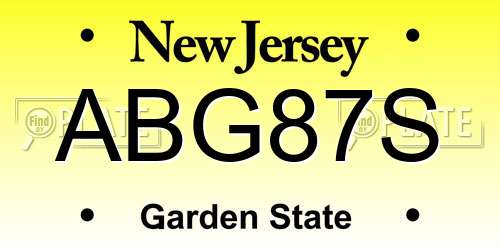 ABG87S New Jersey License Plate