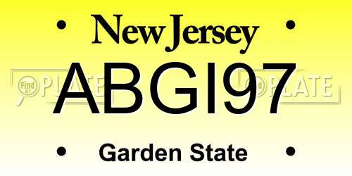 ABGI97 New Jersey License Plate