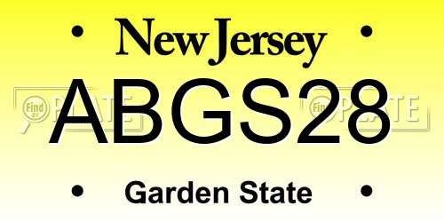 ABGS28 New Jersey License Plate
