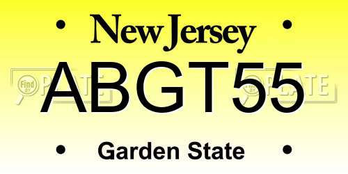 ABGT55 New Jersey License Plate