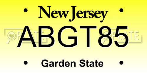 ABGT85 New Jersey License Plate