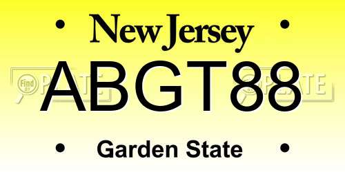ABGT88 New Jersey License Plate