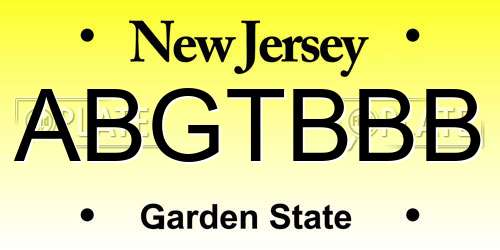 ABGTBBB New Jersey License Plate