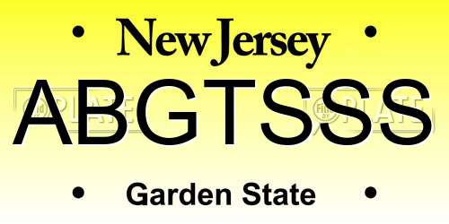 ABGTSSS New Jersey License Plate