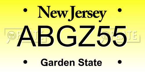 ABGZ55 New Jersey License Plate