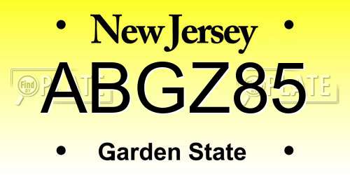 ABGZ85 New Jersey License Plate