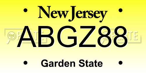 ABGZ88 New Jersey License Plate