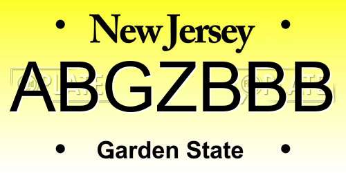 ABGZBBB New Jersey License Plate