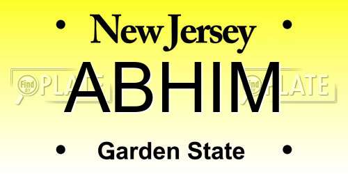 ABHIM New Jersey License Plate