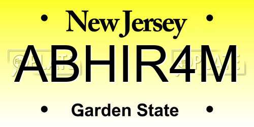 ABHIR4M New Jersey License Plate