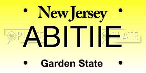 ABITIIE New Jersey License Plate