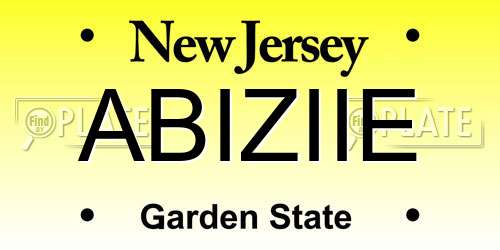 ABIZIIE New Jersey License Plate