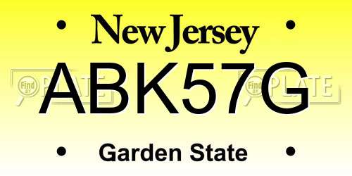ABK57G New Jersey License Plate