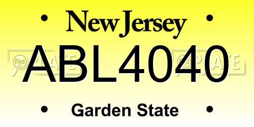 ABL4040 New Jersey License Plate