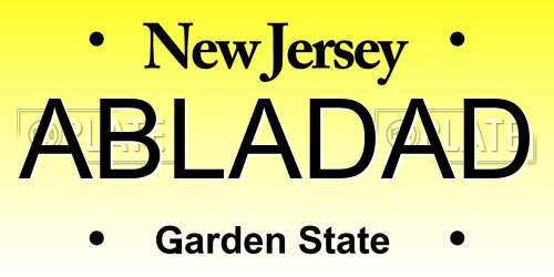 ABLADAD New Jersey License Plate