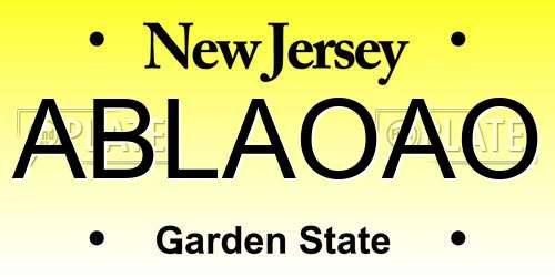 ABLAOAO New Jersey License Plate