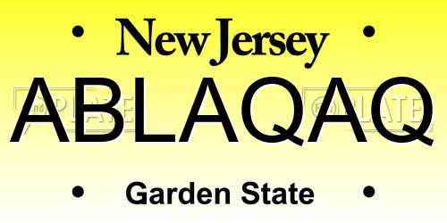 ABLAQAQ New Jersey License Plate