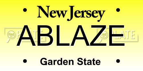 ABLAZE New Jersey License Plate