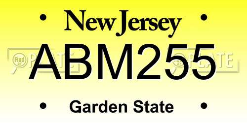 ABM255 New Jersey License Plate