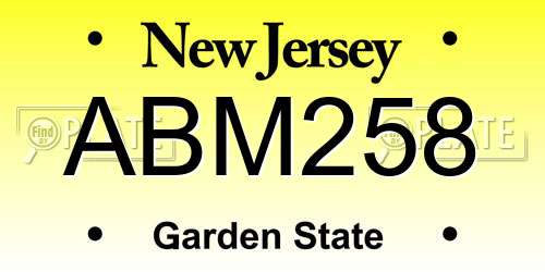 ABM258 New Jersey License Plate
