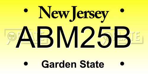 ABM25B New Jersey License Plate