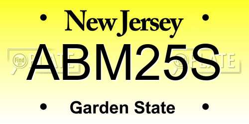 ABM25S New Jersey License Plate