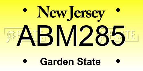 ABM285 New Jersey License Plate