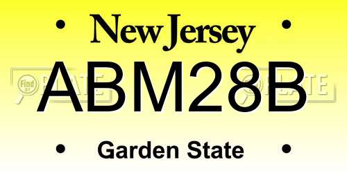 ABM28B New Jersey License Plate