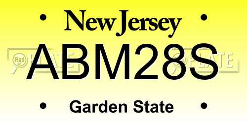 ABM28S New Jersey License Plate