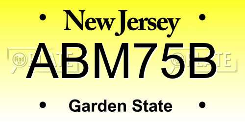 ABM75B New Jersey License Plate