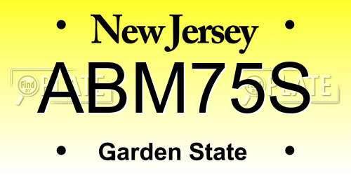 ABM75S New Jersey License Plate
