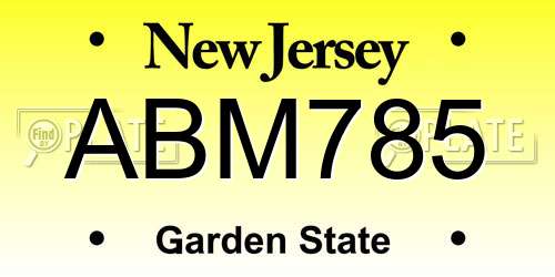 ABM785 New Jersey License Plate