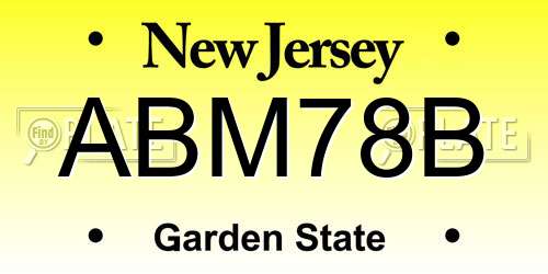 ABM78B New Jersey License Plate