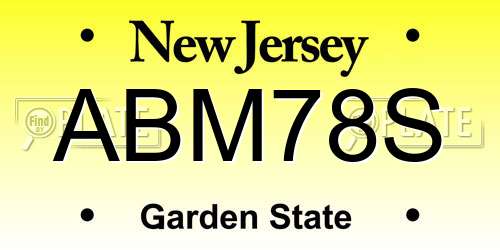 ABM78S New Jersey License Plate