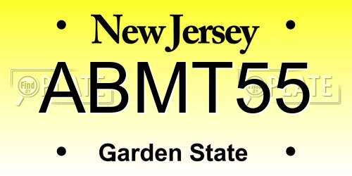 ABMT55 New Jersey License Plate