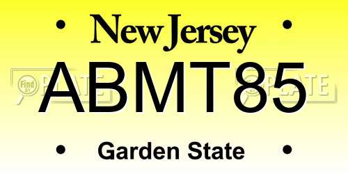 ABMT85 New Jersey License Plate