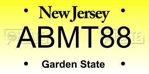 ABMT88 New Jersey License Plate