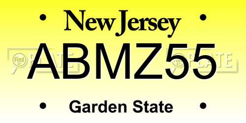 ABMZ55 New Jersey License Plate