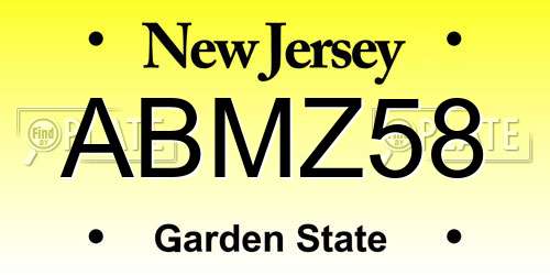 ABMZ58 New Jersey License Plate