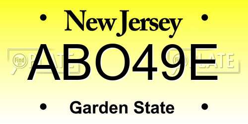 ABO49E New Jersey License Plate