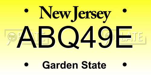 ABQ49E New Jersey License Plate