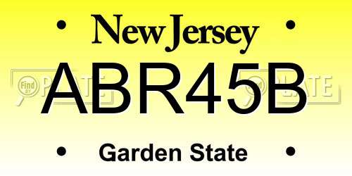 ABR45B New Jersey License Plate