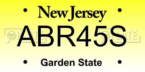 ABR45S New Jersey License Plate