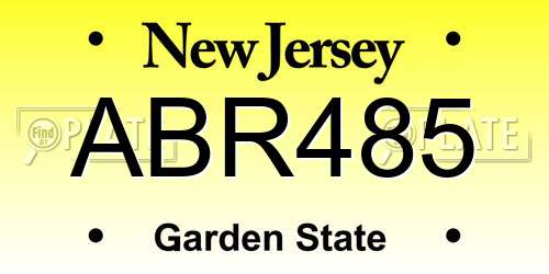 ABR485 New Jersey License Plate