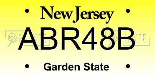 ABR48B New Jersey License Plate