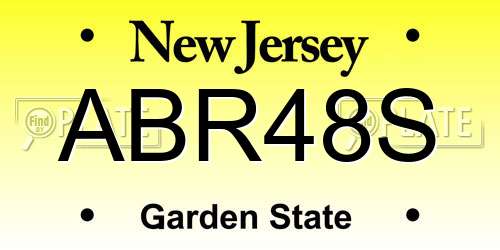 ABR48S New Jersey License Plate